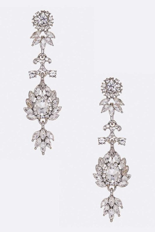 Crystal Teardrop Chandelier Earrings