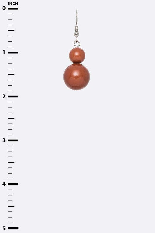 Double Ball Round Drop Earrings