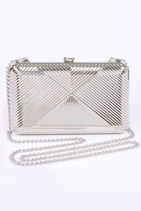 Textured Metal Box Clutch