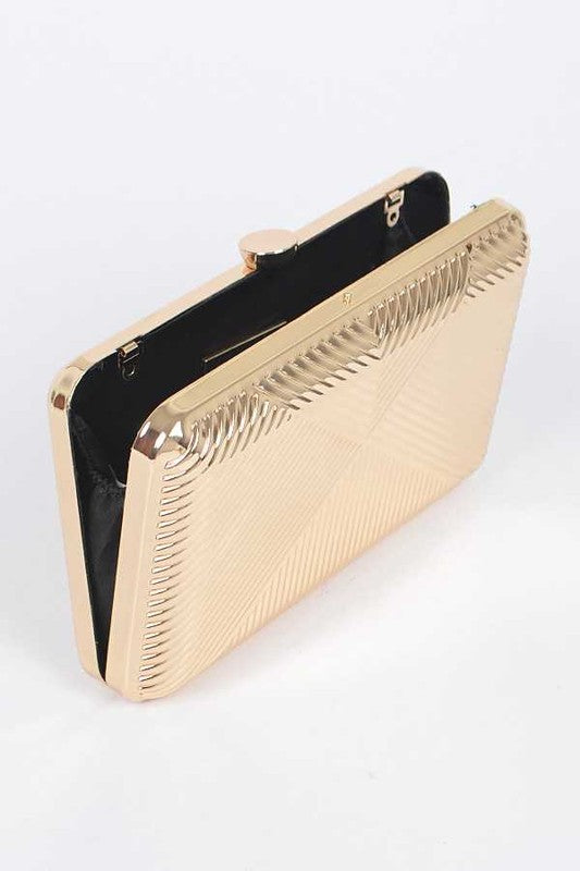Textured Metal Box Clutch