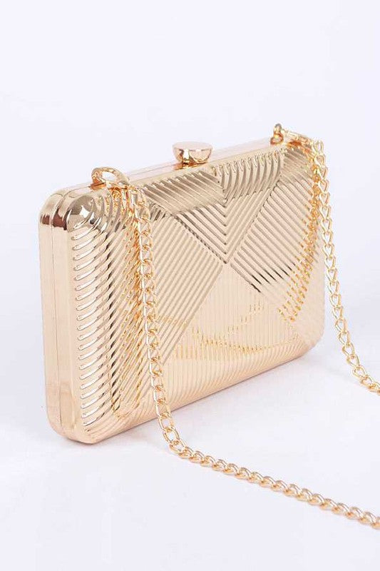 Textured Metal Box Clutch
