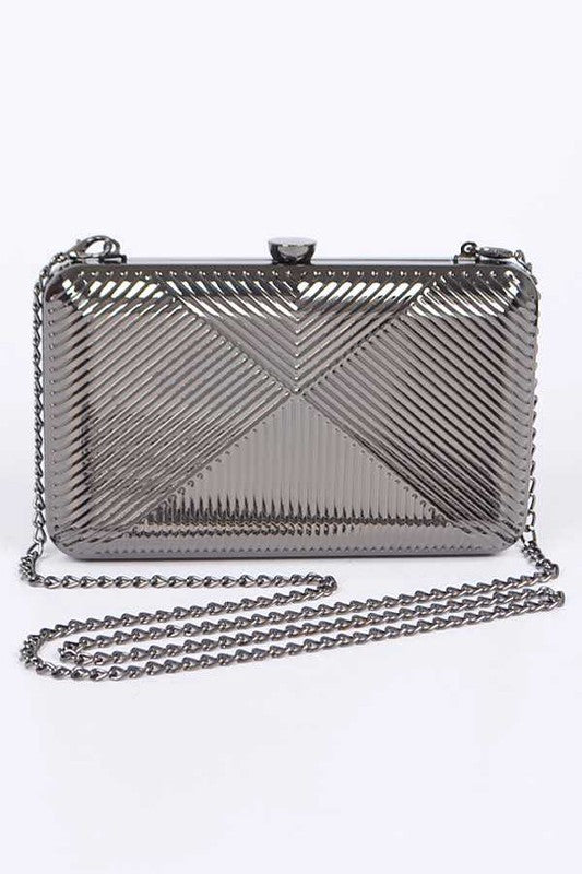Textured Metal Box Clutch