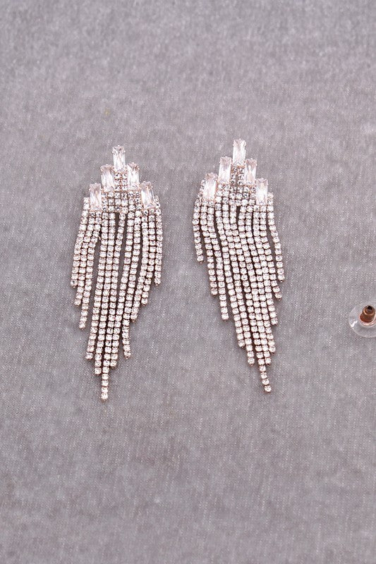 Cubic Zirconia Tassel Drop Earrings