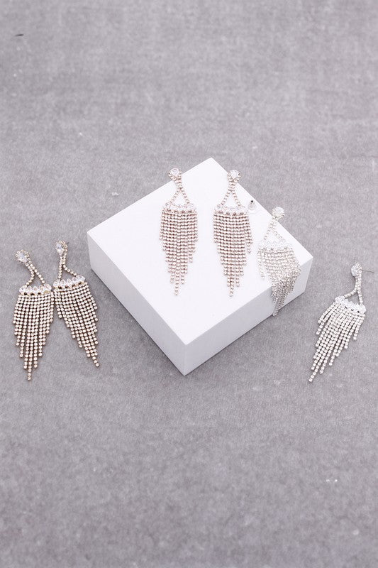 Cubic Zirconia Tassel Earrings