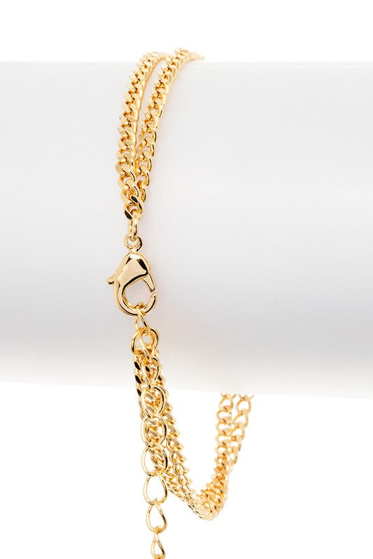 Double Leopard CZ Chain Bracelet