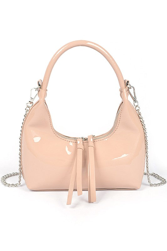 Patent Faux Leather Handbag