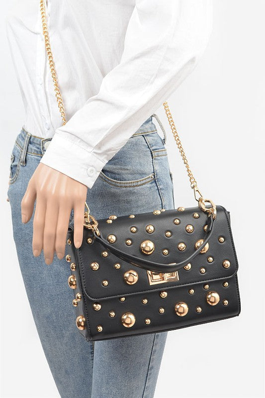 Embellished Studs Shoulder Bag