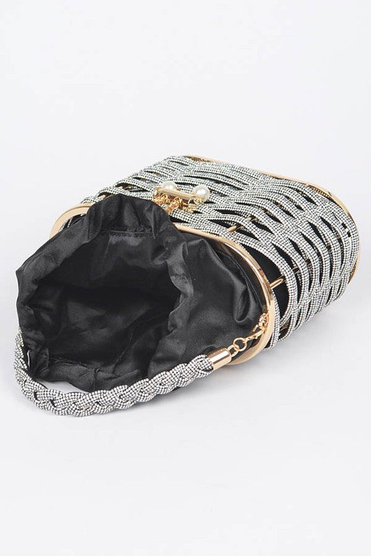Rhinestone Box Clutch Bag