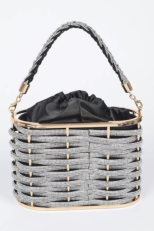 Rhinestone Box Clutch Bag