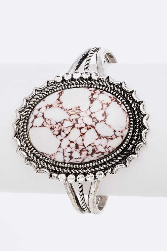 Oval Stone Bangle