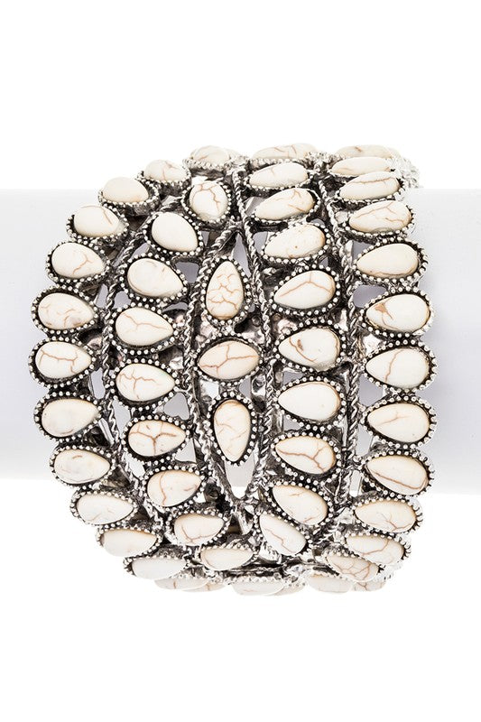 Lapis Stone Cuff Bracelet