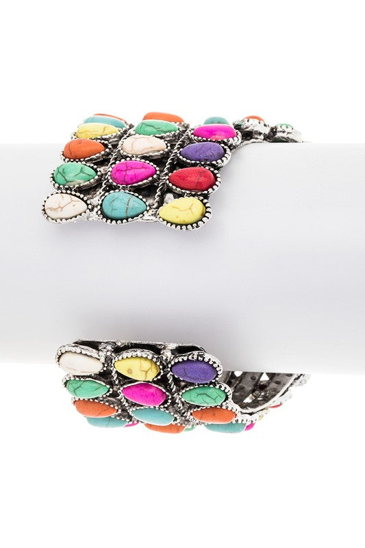 Lapis Stone Cuff Bracelet