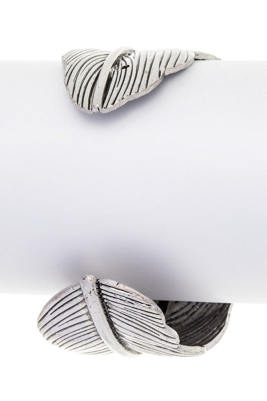 Leaf Carved Cuff Bracelet