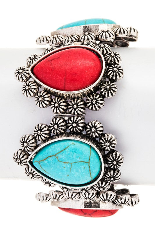 Teardrop Stone Western Bracelet