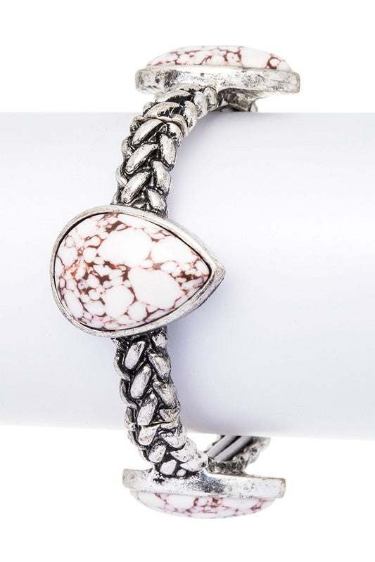 Teardrop Stone Stretch Bracelet