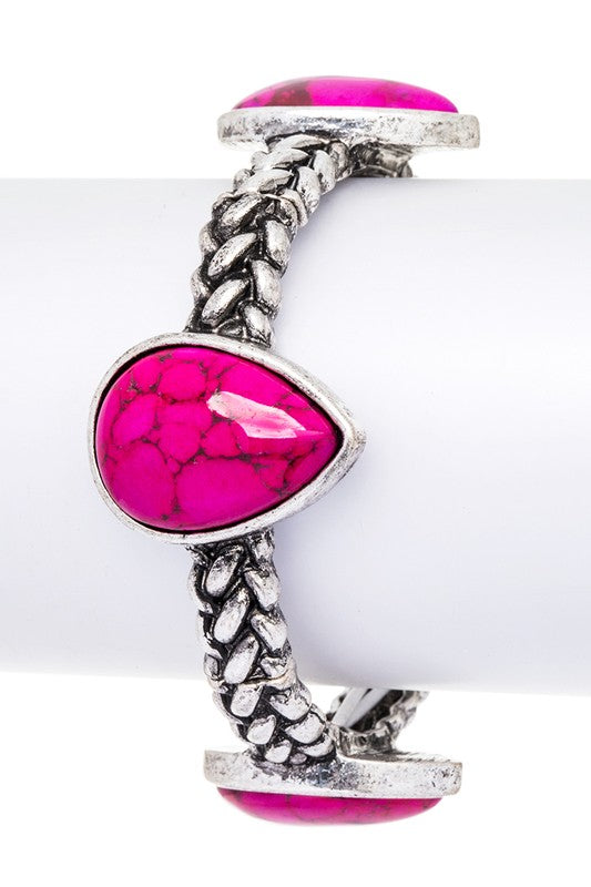 Teardrop Stone Stretch Bracelet