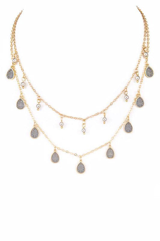 Fringe Dangle Layered Necklace
