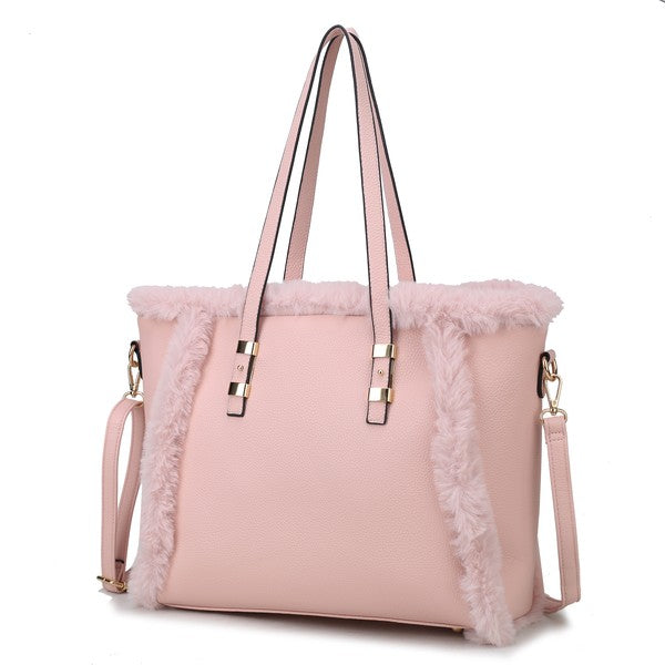Faux Fur Tote Handbag