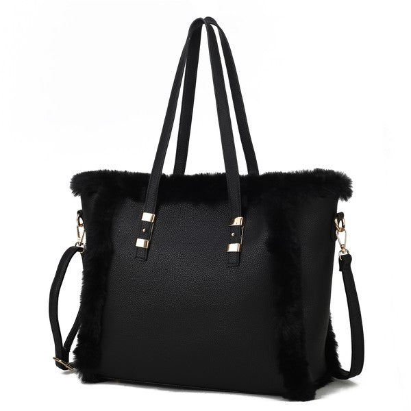 Faux Fur Tote Handbag