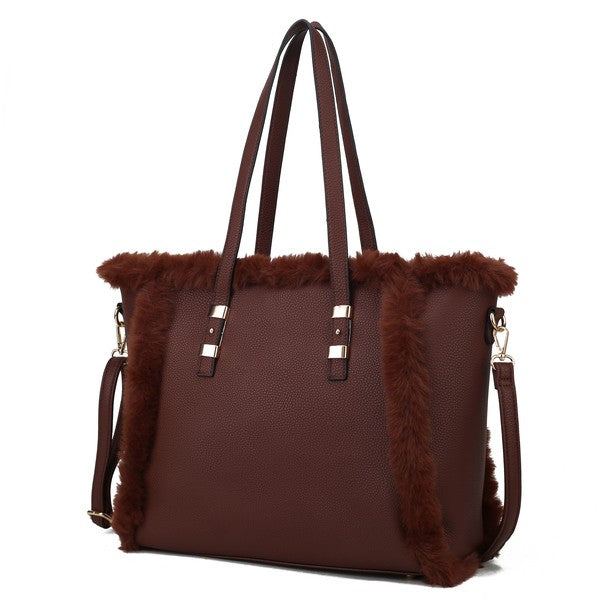 Faux Fur Tote Handbag