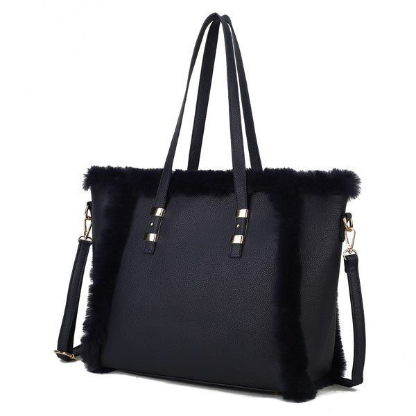 Faux Fur Tote Handbag