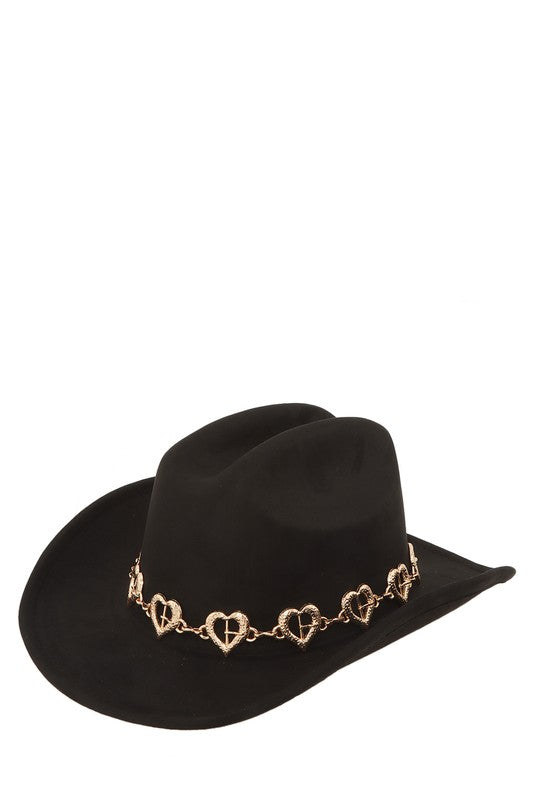 Fedora Metal Heart Hat