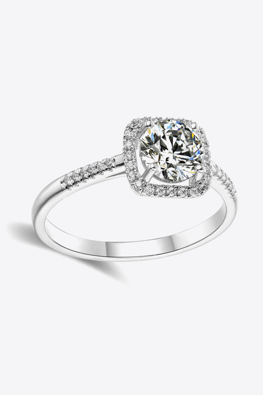 1 Carat Moissanite Zircon Ring in Silver - women's ring