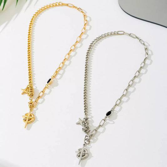 18K Gold-Plated Cross Pendant Necklace in Silver - women's pendant necklace