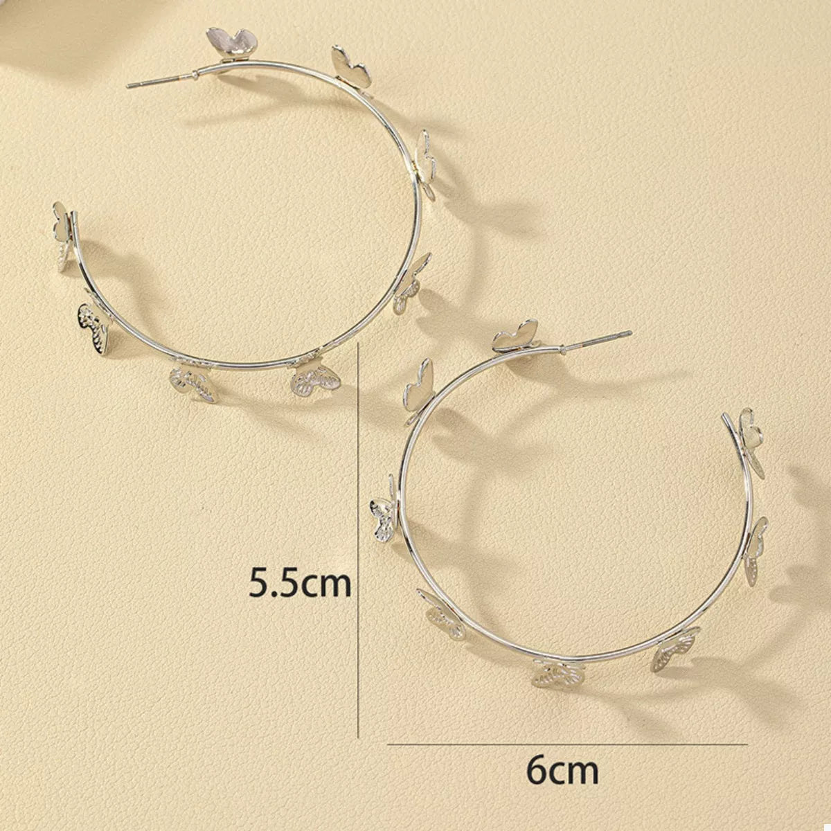 Butterfly Vine Hoop Earrings - alternate earring view