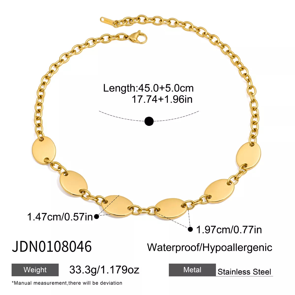 18K Gold-Plated Chain Necklace - alternate necklace view