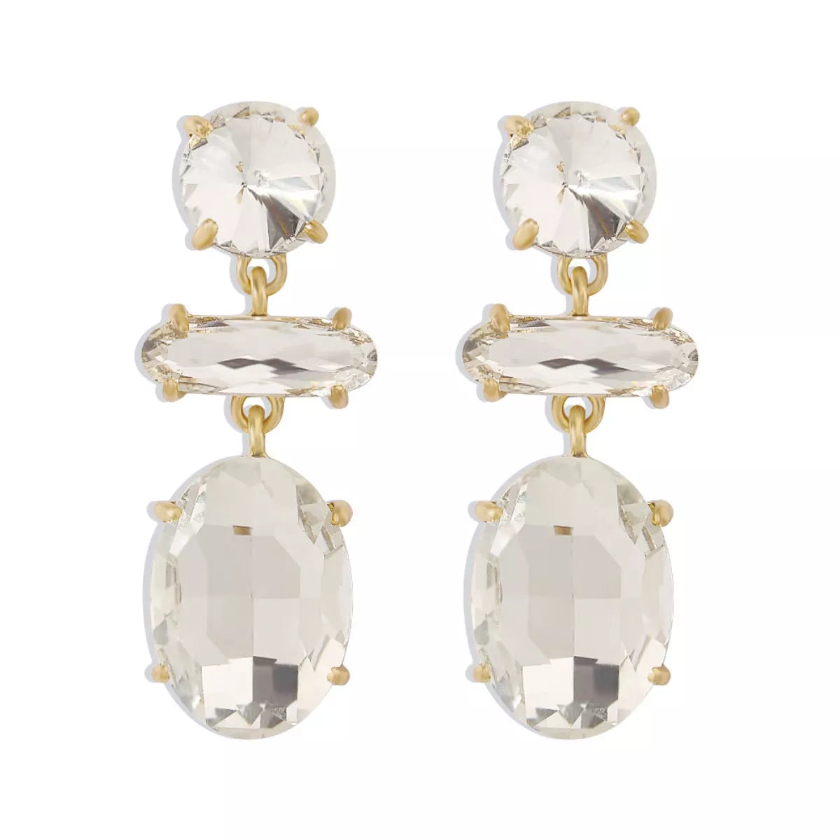 Alloy Geometric Dangle Earrings - alternate earring view