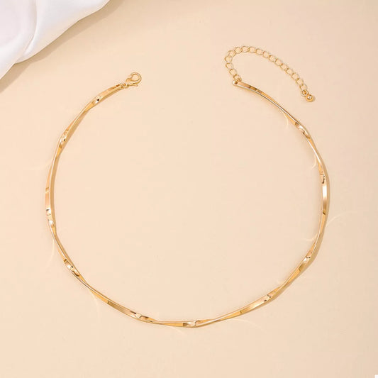 18K Gold-Plated Minimalist Necklace - alternate necklace view