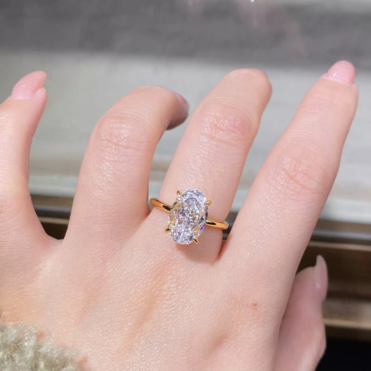 18K Gold-Plated Zircon Ring in Gold - women's ring