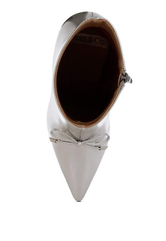 Silver Metallic Ankle Boots