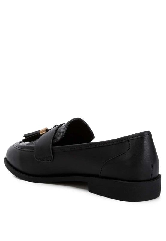 Faux Leather Tassel Loafers
