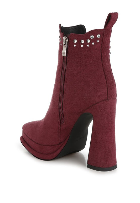 Studs High Ankle Boots