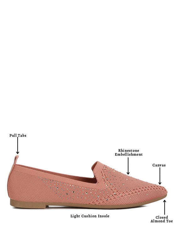Canvas Rhinestone Loafers
