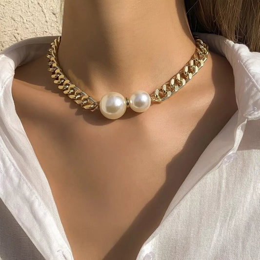18K Gold-Plated Pearl Necklace - alternate necklace view