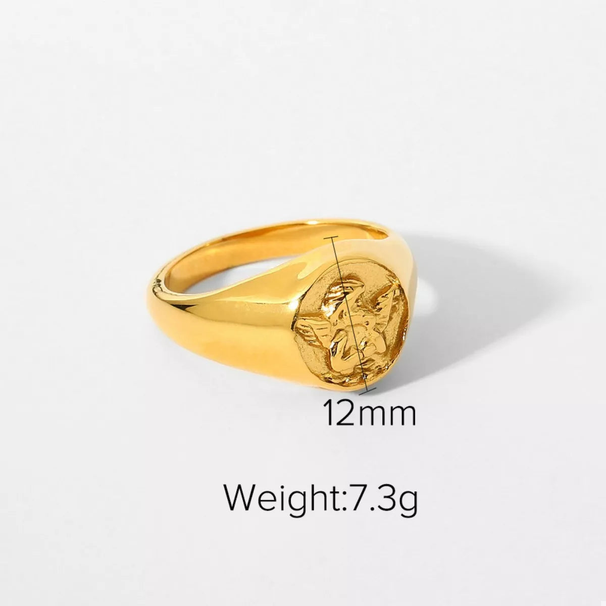 18K Gold-Plated Cupid Ring - alternate ring view