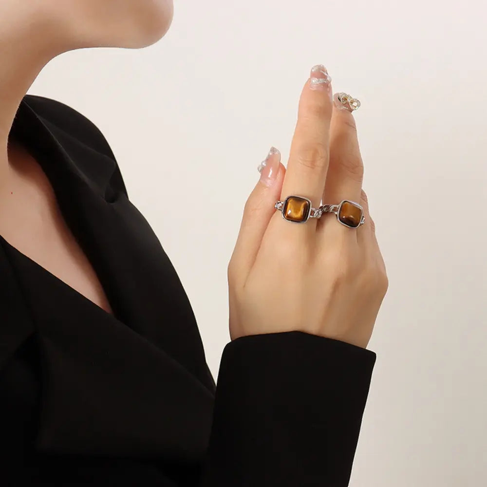 Raw Gemstone Ring - alternate ring view