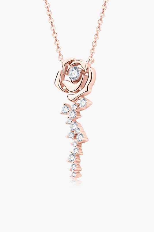 Sterling Silver 18K Rose Gold-Plated Pendant Necklace - alternate necklace view