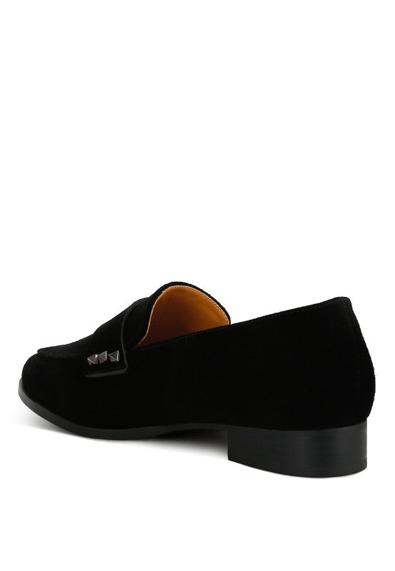 Studded Suede Loafers