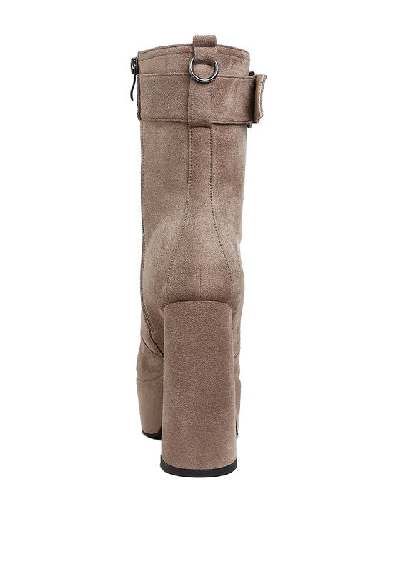 Flared Block Heel Boots