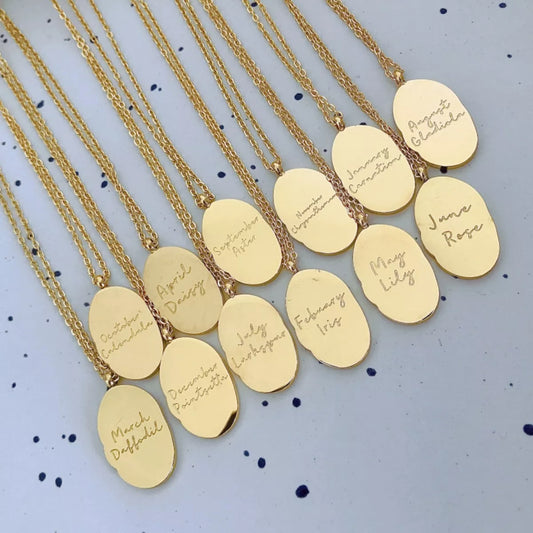 18K Gold-Plated Engraved Pendant Necklace in style two - women's pendant necklace