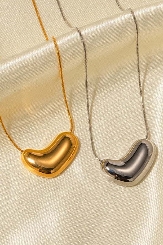 Heart Shape Pendant Necklace in Silver - women's pendant necklace