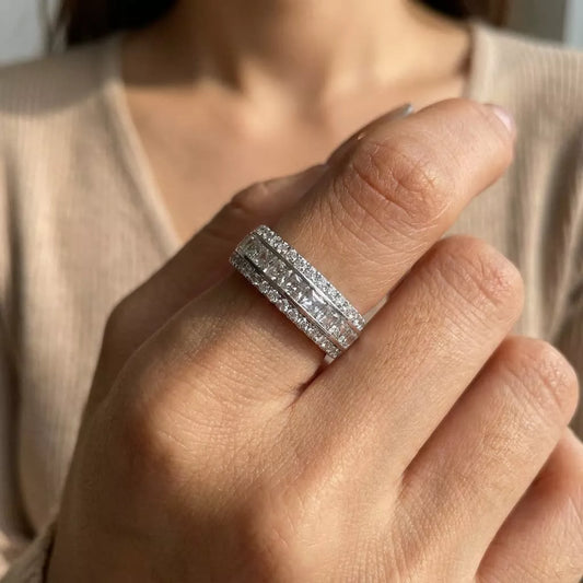 Alloy Zircon Geometric Ring in Style B - women's ring