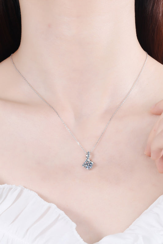 Unique and Chic Moissanite Pendant Necklace - alternate necklace view