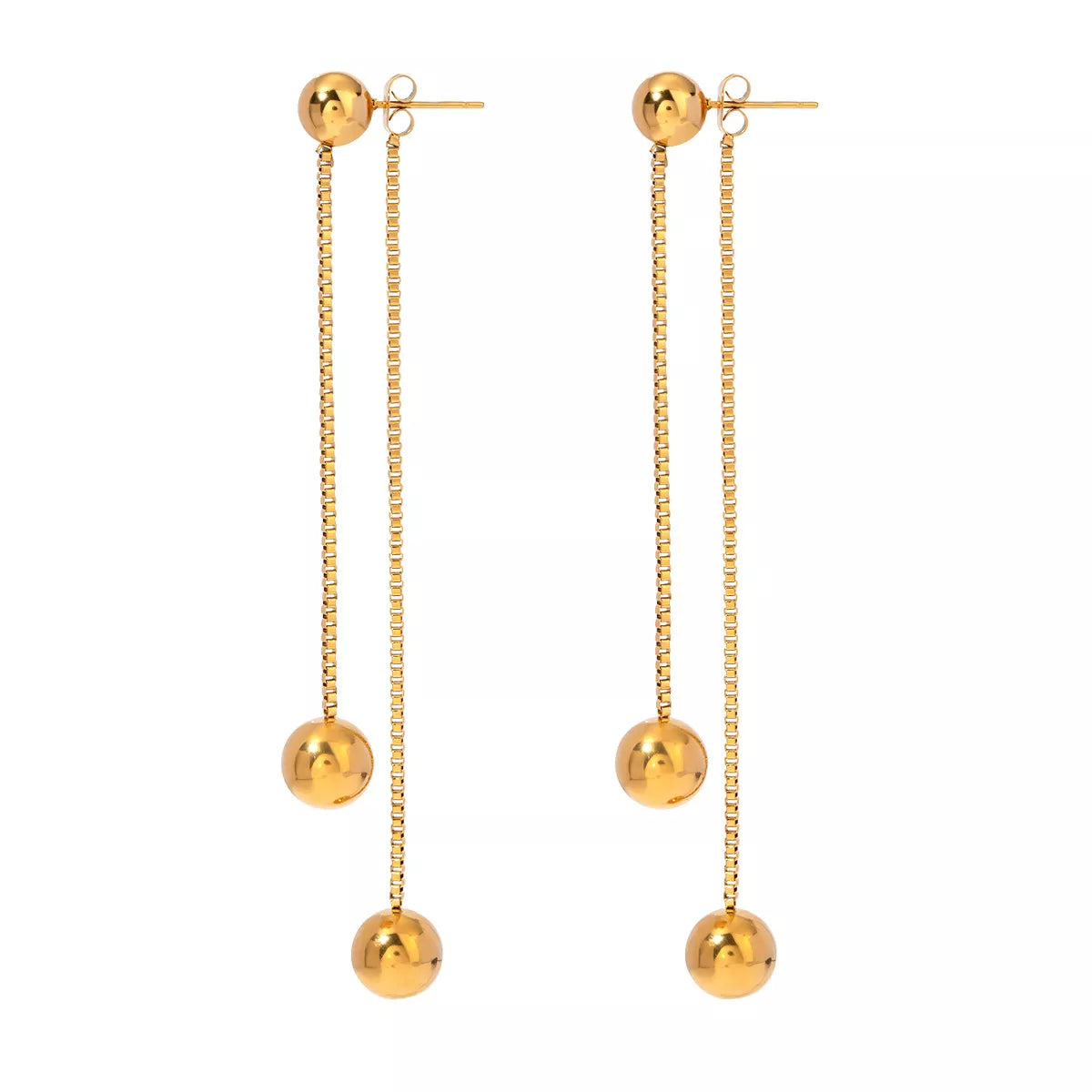 18K Gold-Plated Ball Drop Earrings - alternate earring view