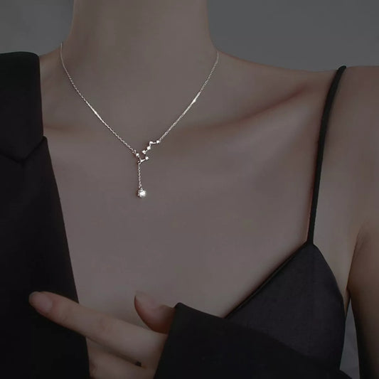 Sterling Silver Star Necklace in Rose Gold - women's necklace
