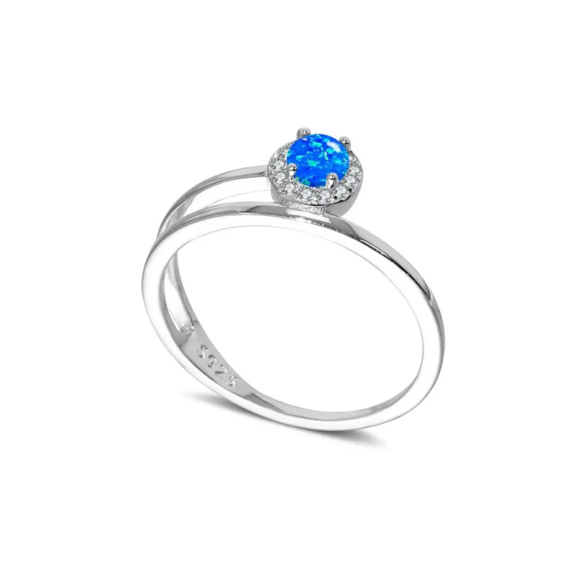 Sterling Silver Opal Ring - alternate ring view